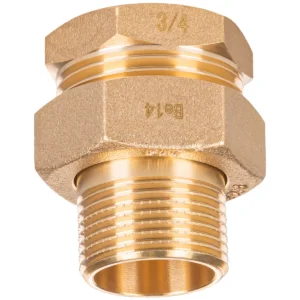 Śrubunek prosty 3/4' mosiężny oring - obrazek 1