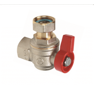 Zawór kulowy nakrętno-nakrętny kątowy z półśrubunkiem 3/4" GOSHE - obrazek 1