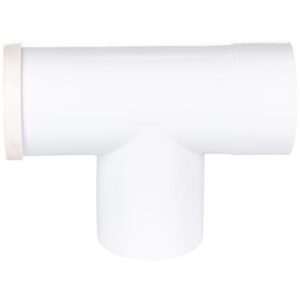 Spiroflex Trójnik dwuścienny 60/100 turbo z deklem biały - obrazek 1