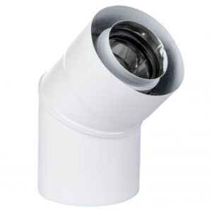 Spiroflex Kolano dwuścienne białe 45° 60/100 turbo - obrazek 1