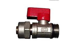 Zawór kulowy mini czerwony,niebieski 1/2'x16 złączka PEX