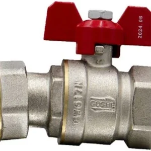 Zawór kulowy nakrętno-nakrętny z półśrubunkiem 1/2" GOSHE - obrazek 1